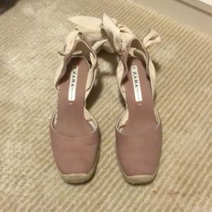 Zara blush espadrille wedges